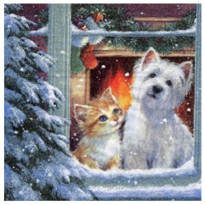 Servett - Jul Hund & Katt