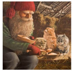 Servett - Tomte med katter